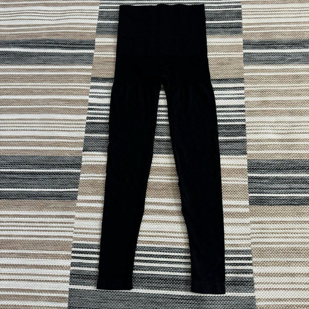 Preggo Leggings Women's Full Length Stretch Waist Legging Classic Black Size S/M